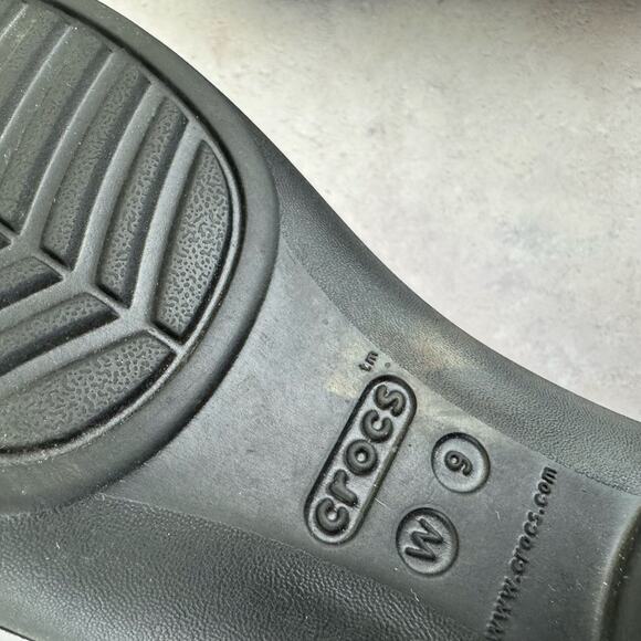 Crocs Kelli Flats Black Womens Sz 9 Slip On Ballet Shoes - Picture 11 of 11